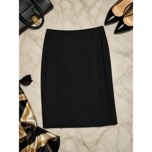 Piazza Sempione Women's 96% Wool Black Pencil Skirt, Made in Italy, Size US 4
